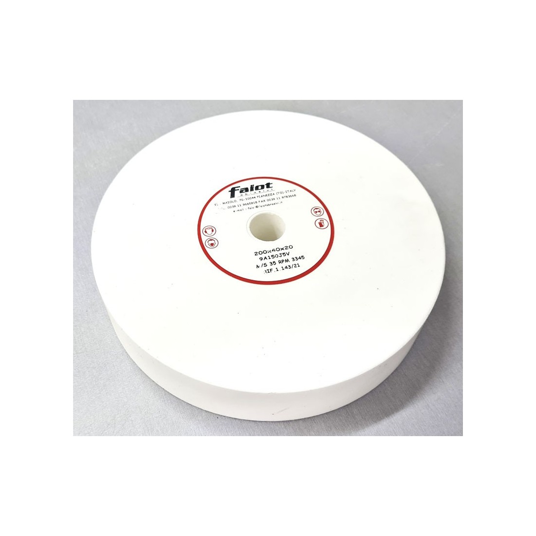 Muela cerámica 200x40x20mm exterior Ø200mm InteriorØ20mm Ancho 40mm FEMI 177 Faiot