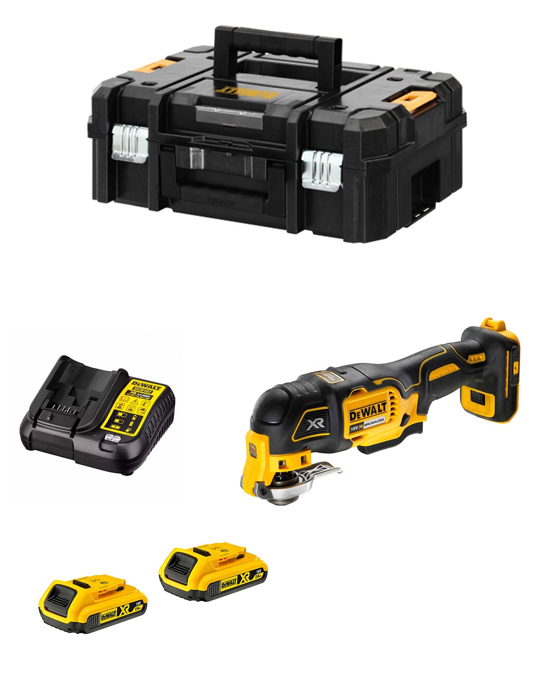 Multi-Herramienta DeWALT DCS355D2T-7 (2 x 2,0 Ah + DCB107 + TSTAK II)