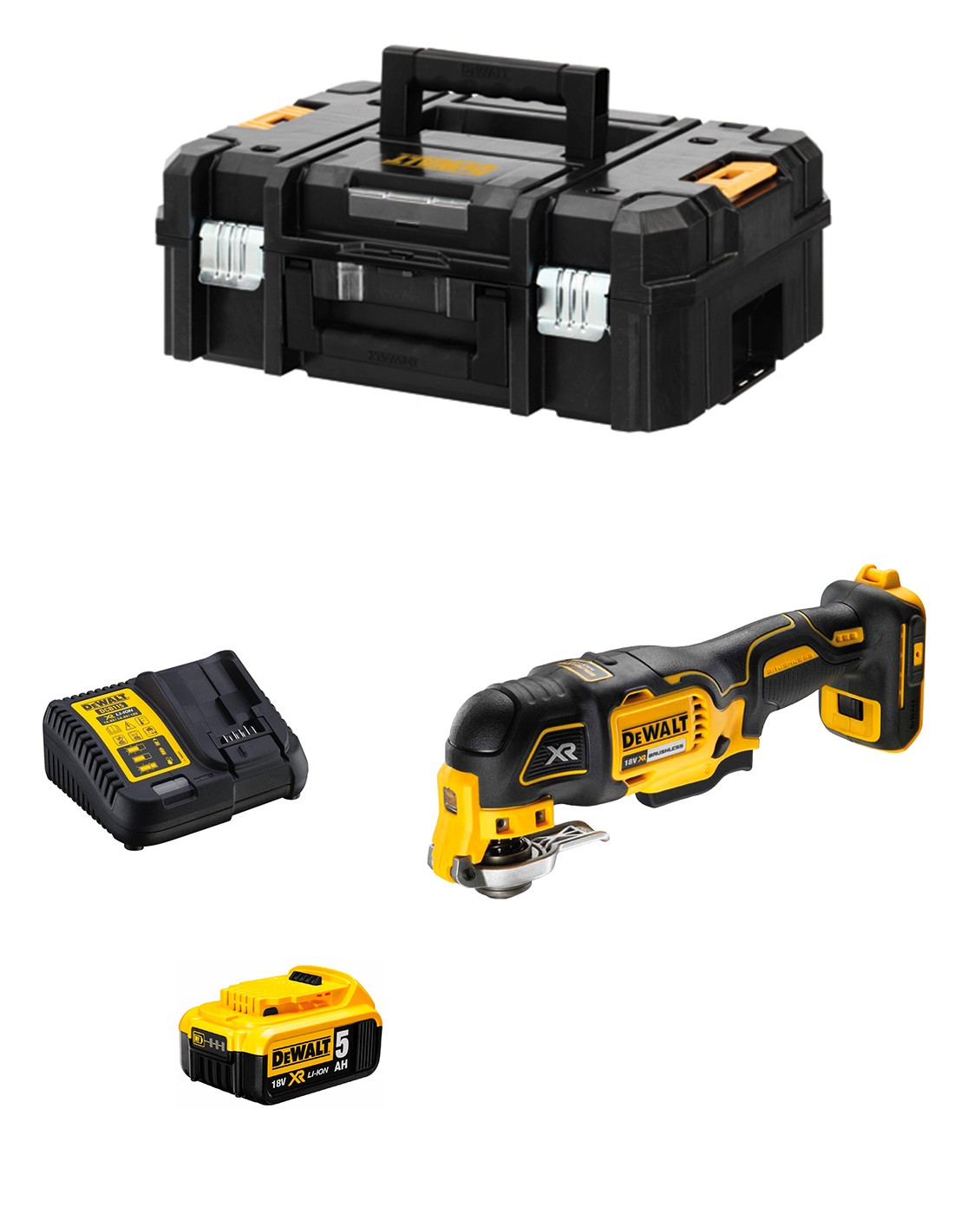 Multi-Herramienta DeWALT DCS355P1T (1 x 5,0 Ah + DCB115 + TSTAK II)