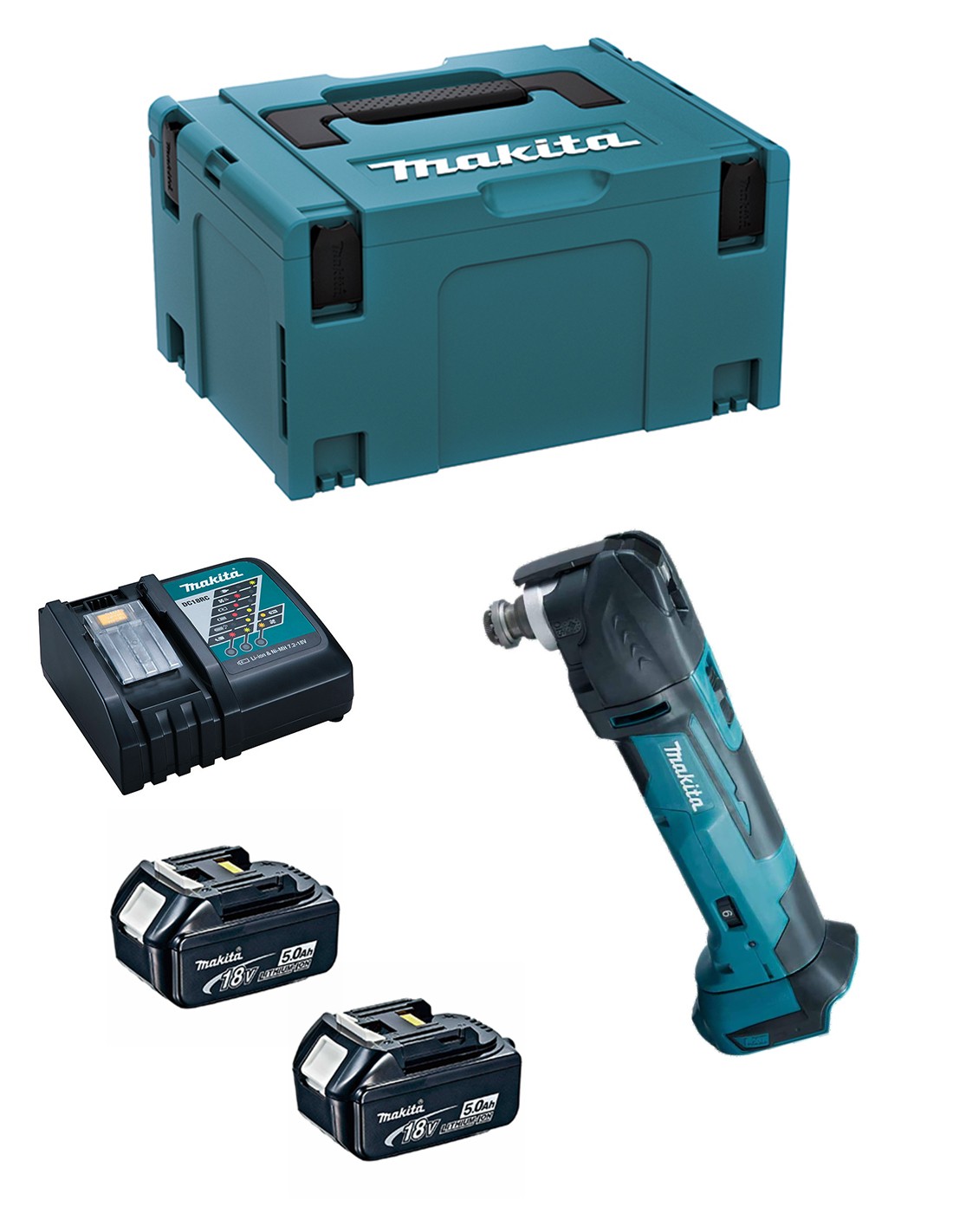 Multi-Herramienta MAKITA DTM51RTJ (2 x 5,0Ah + DC18RC + MAKPAC 3)