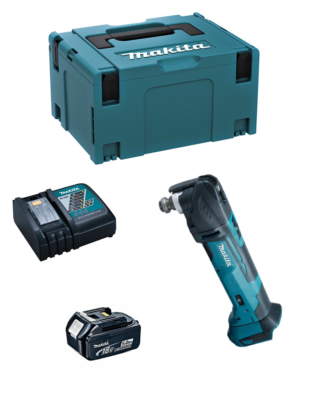 Multi-Herramienta MAKITA DTM51RTJ1 (1 x 5,0Ah + DC18RC + MAKPAC 3)
