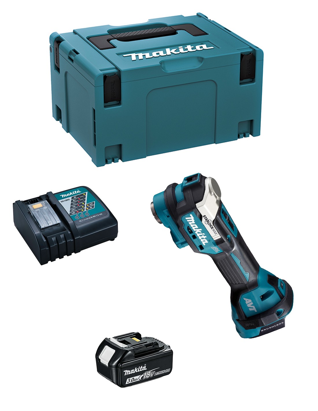 Multi-herramienta MAKITA DTM52RFJ1 (1 x 3,0Ah + DC18RC + MAKPAC 3)
