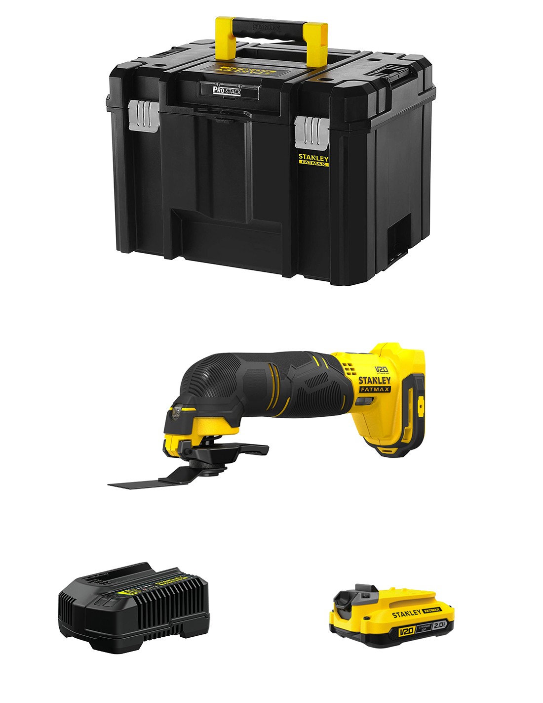 Multi-Herramienta STANLEY FatMax SFMCE500D1T (1 x 2,0 Ah + Cargador + TSTAK VI)