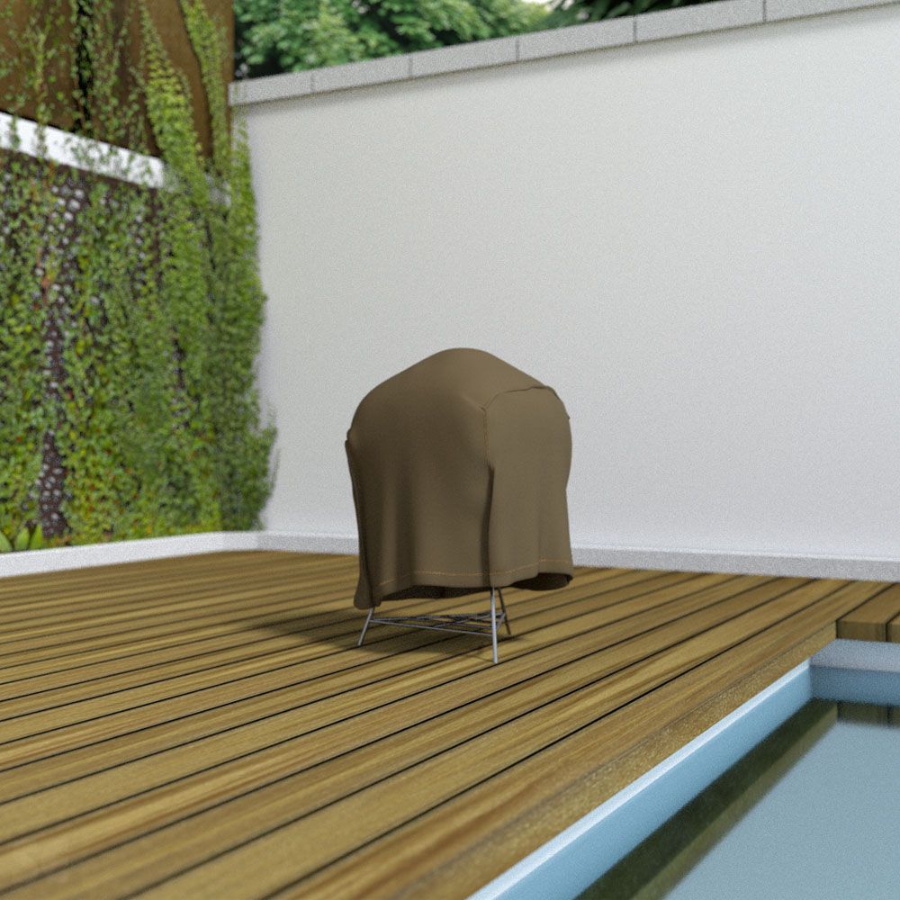 Funda barbacoa pequeña impermeable marrón claro 70x70x60cm. Covertop
