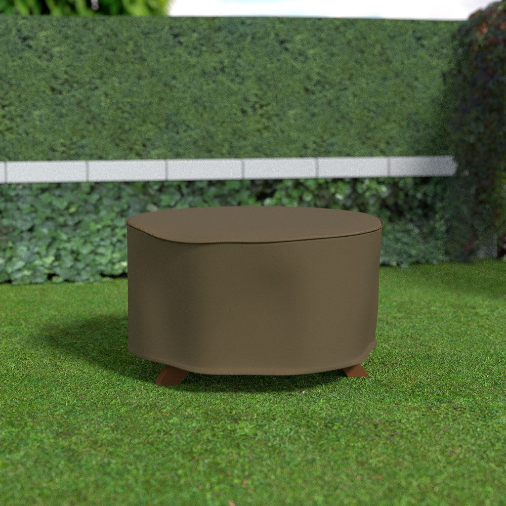 Funda Mesa Redonda Impermeable Color Marrón Claro 125x125x70 cm Covertop