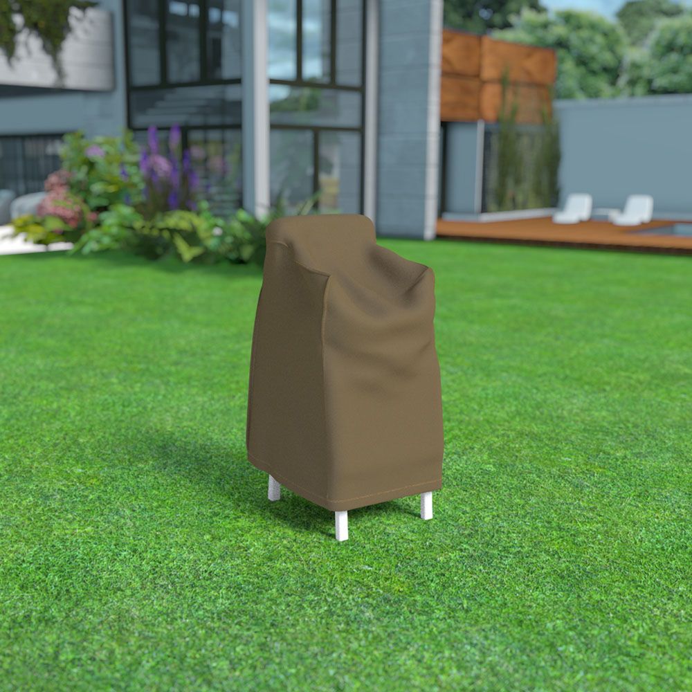 Funda sillas apiladas impermeable marrón claro 70x70x110 cm Covertop