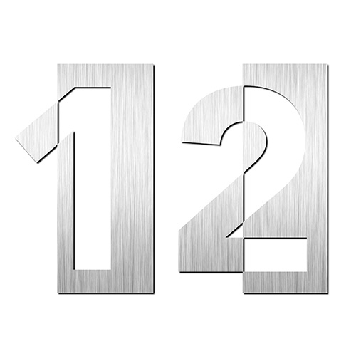 Números, Letras e Indicadores - Números Acero Inox Icons