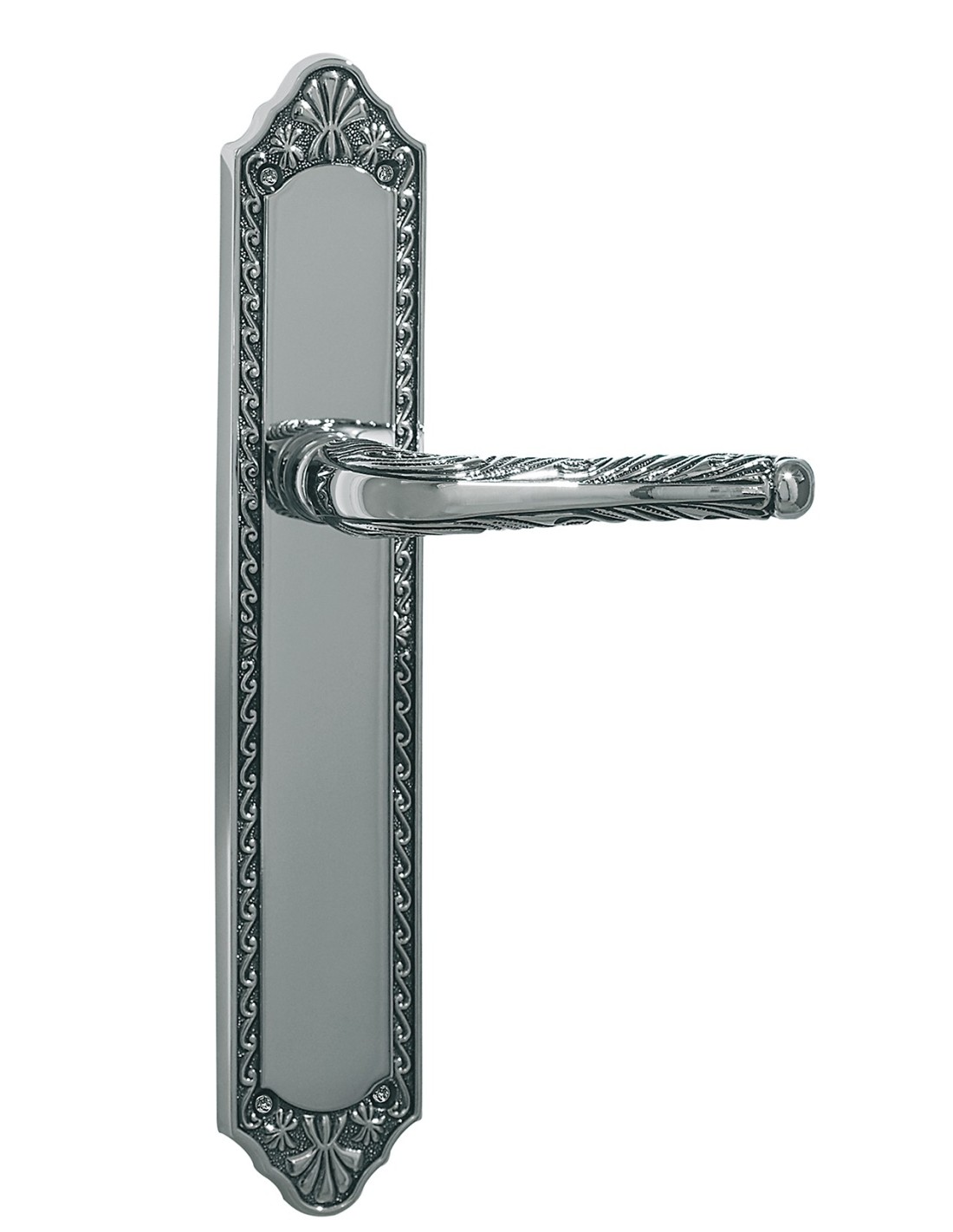 OA 3232. manilla placa. cromo patina negra.