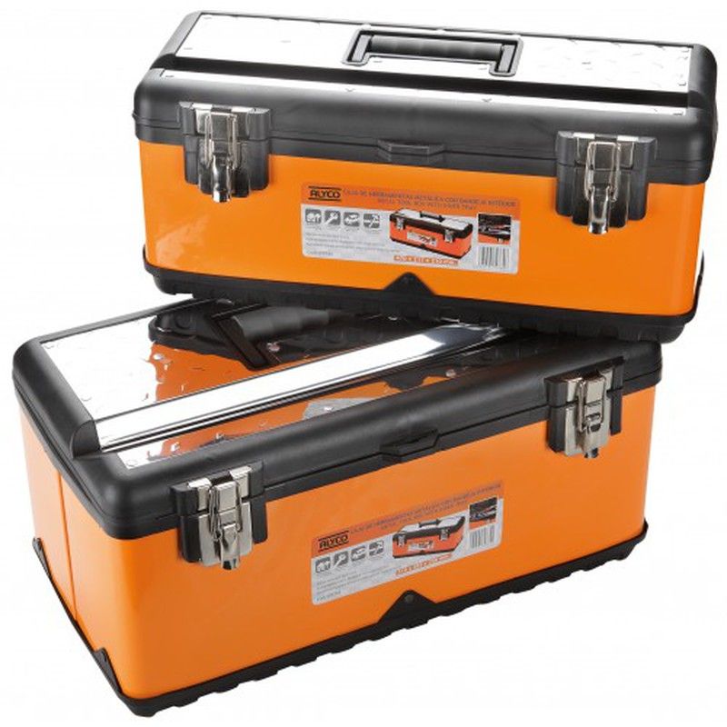Pack 2 Cajas Metálicas Con Bandeja Interior ALYCO ORANGE, Refrencia 170790