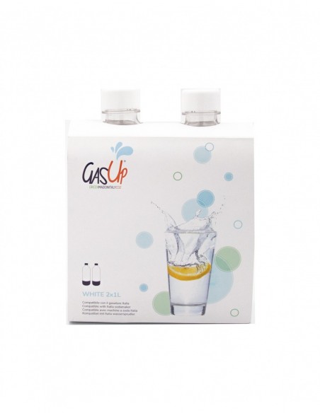 Pack 2 Botellas Pet de Plástico Reutilizable de 2x1 Lt. en blanco