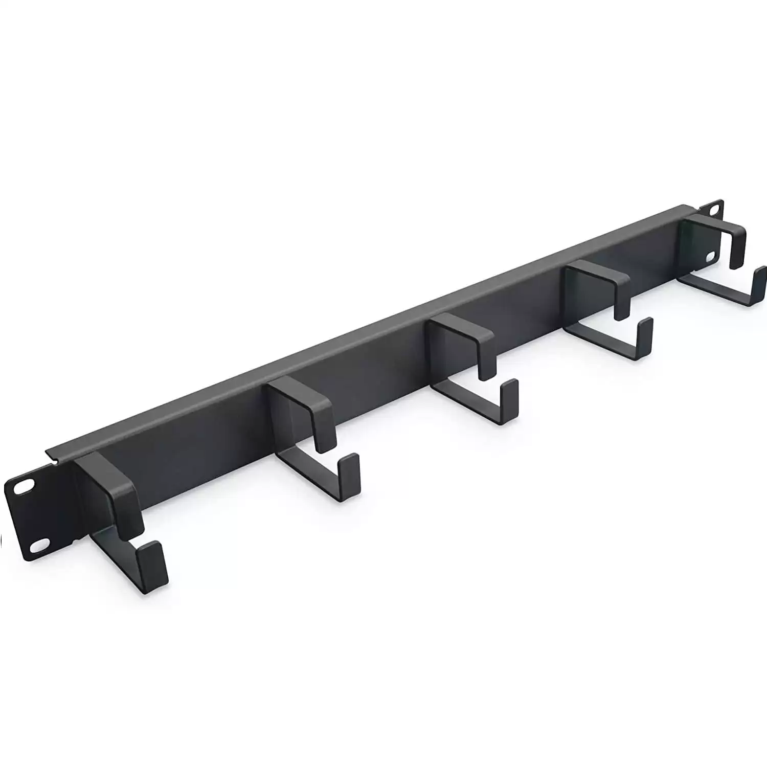 Panel Guiacables Armario Rack 19 De 1U Con 5 Anillas  Negro