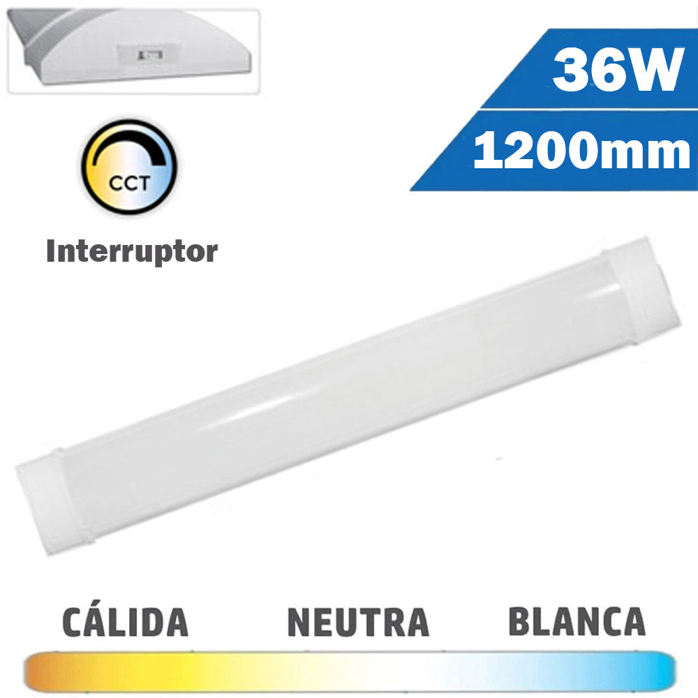 Luminaria con Difusor 36W 1200mm CCT