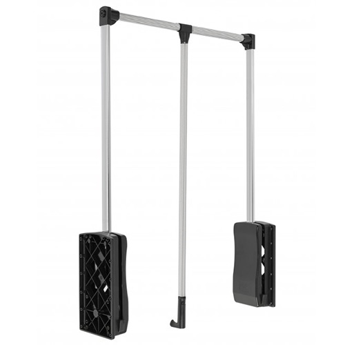 Interior armario - Perchero Abatible Negro y Barras Plata Mate