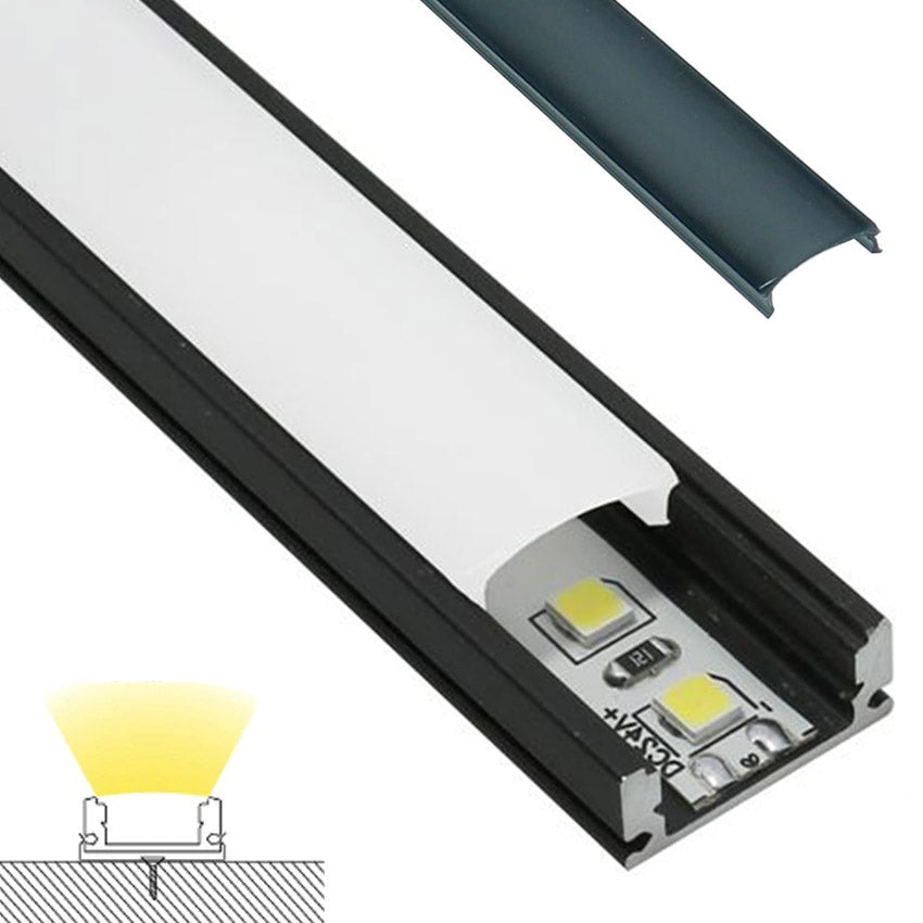 Perfil Aluminio Micro Black para Tiras LED