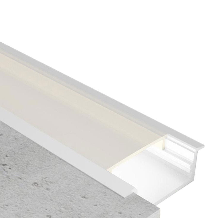 Perfil Aluminio Blanco Empotrar Aletas Ancho para Tiras LED