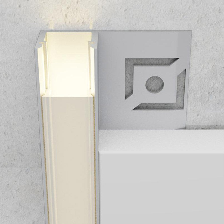 Perfil Aluminio Encastrar Arquitectural con Solapa Lateral 2 Metros