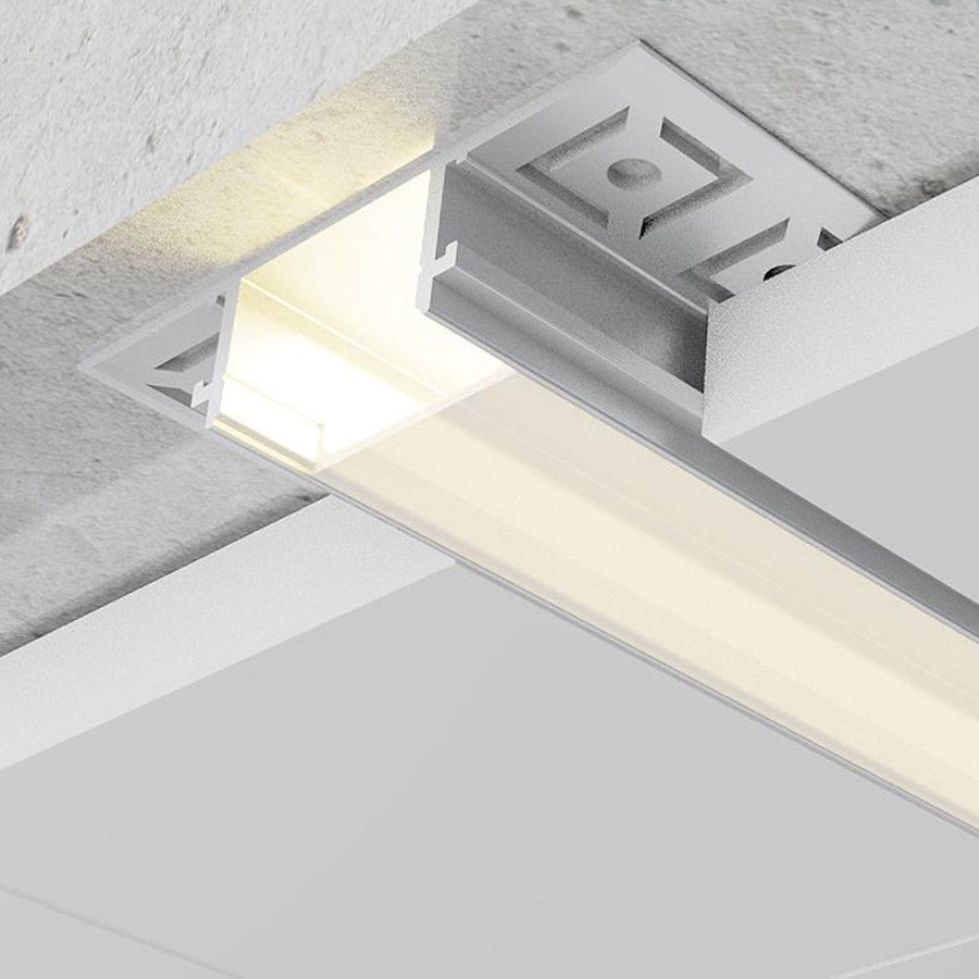 Perfil Aluminio Encastrar Arquitectural Doble Solapa Trasera Ancho 2 Metros