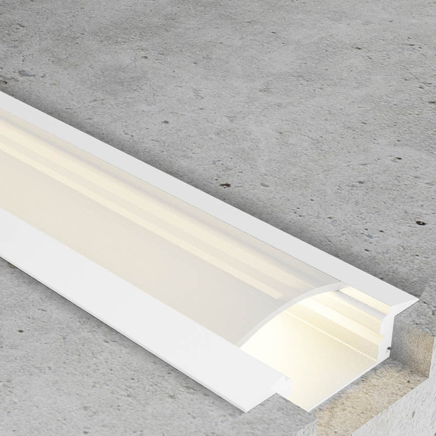 Perfil Aluminio Empotrar Aletas Micro Blanco para Tiras LED