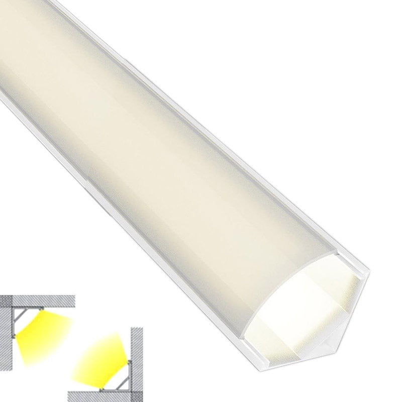 Perfil Aluminio Blanco Esquina 16x16 para Tiras LED