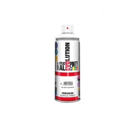 Pintura spray acrilica pintyplus blanco brillo 520 cc ral 9010 pure white