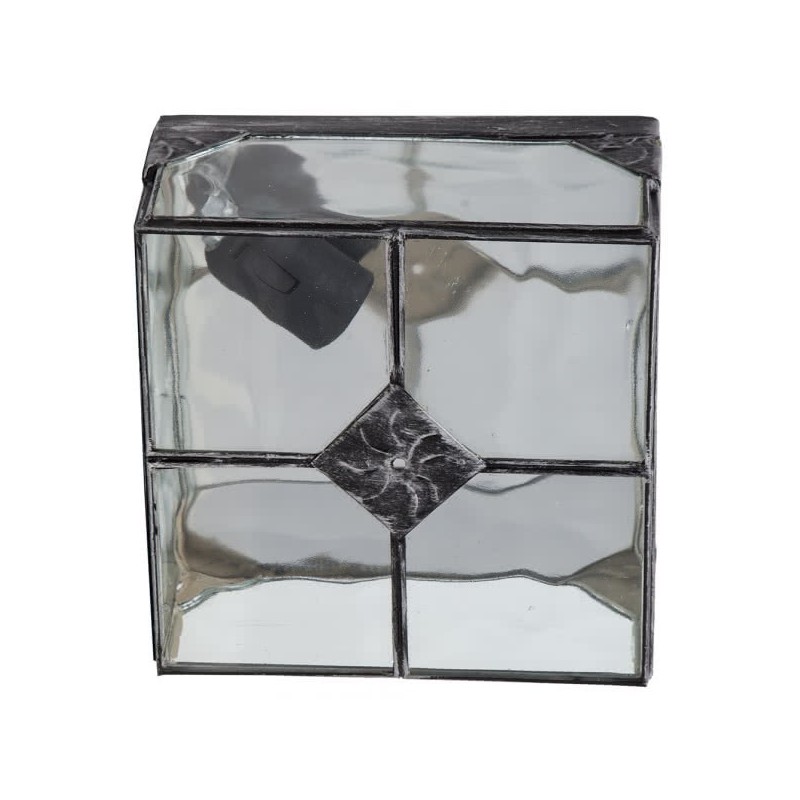 Plafon Pequeño Estepa Plata 1xe27 11x20x20 Cm