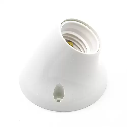 Portalampara E27 Zocalo Curvo 4A  Blanco