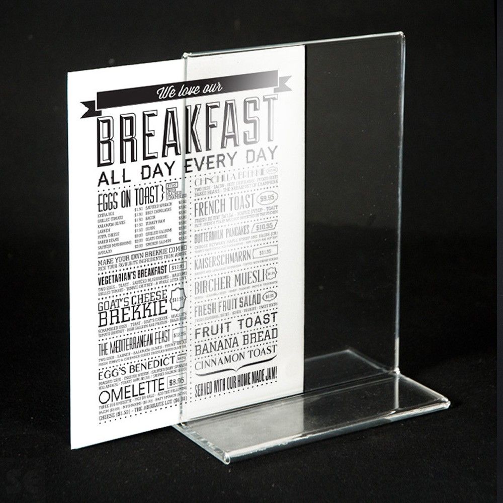 Portamenús de Metacrilato transparente DINA4