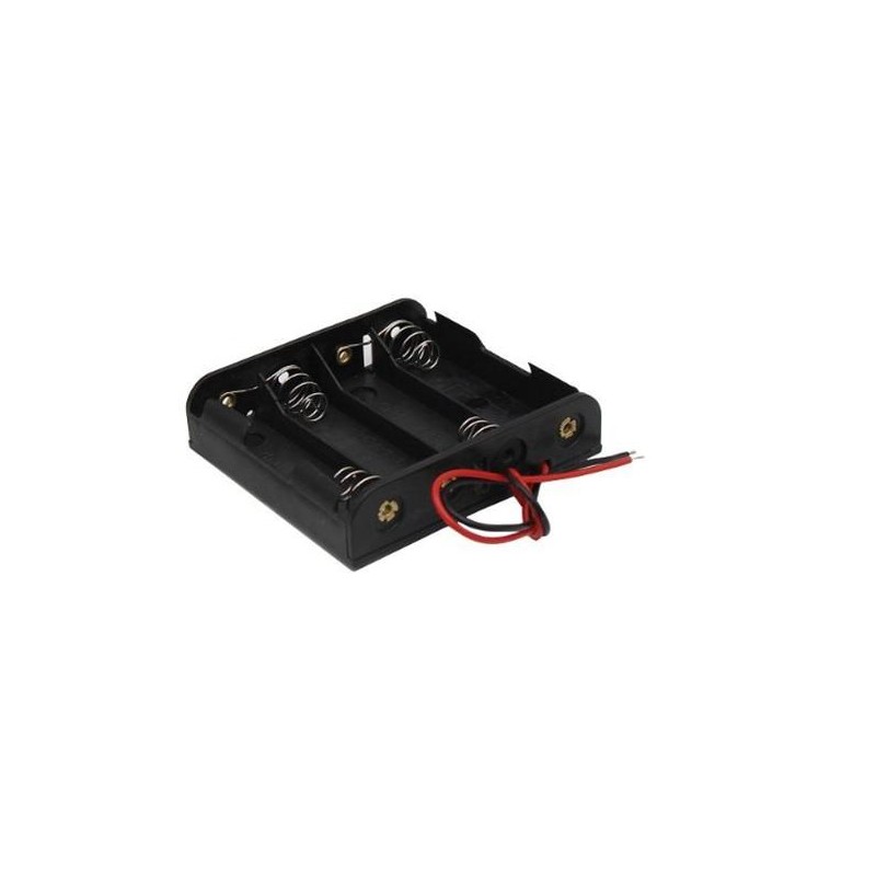 Portapilas con cable para 4 pilas AA o LR06 de 1,5 V