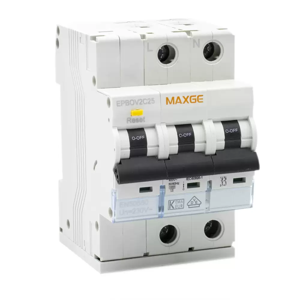 Protector Sobretensiones Monofasico 2P Clase C 6kA  Blanco 25 A