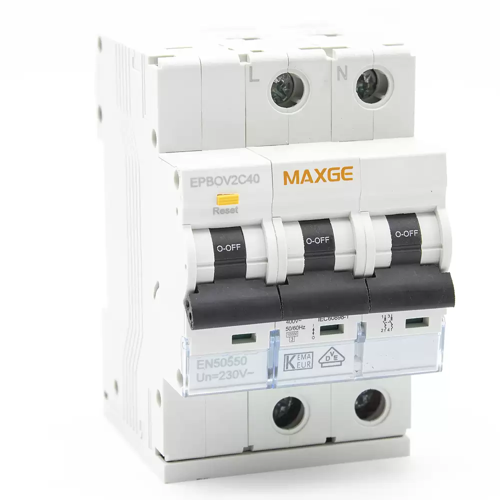 Protector Sobretensiones Monofasico 2P Clase C 6kA  Blanco 40 A