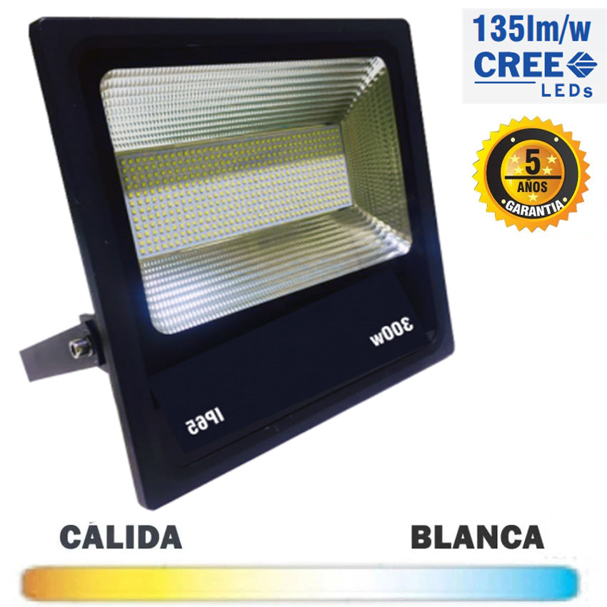 Proyector LED 300W CREE Negro Exterior 135Lm/W