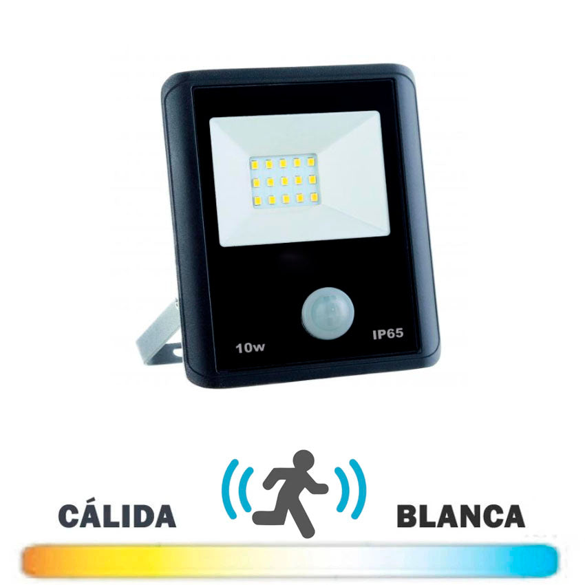 Proyector Exterior LED 10W Negro con Detector