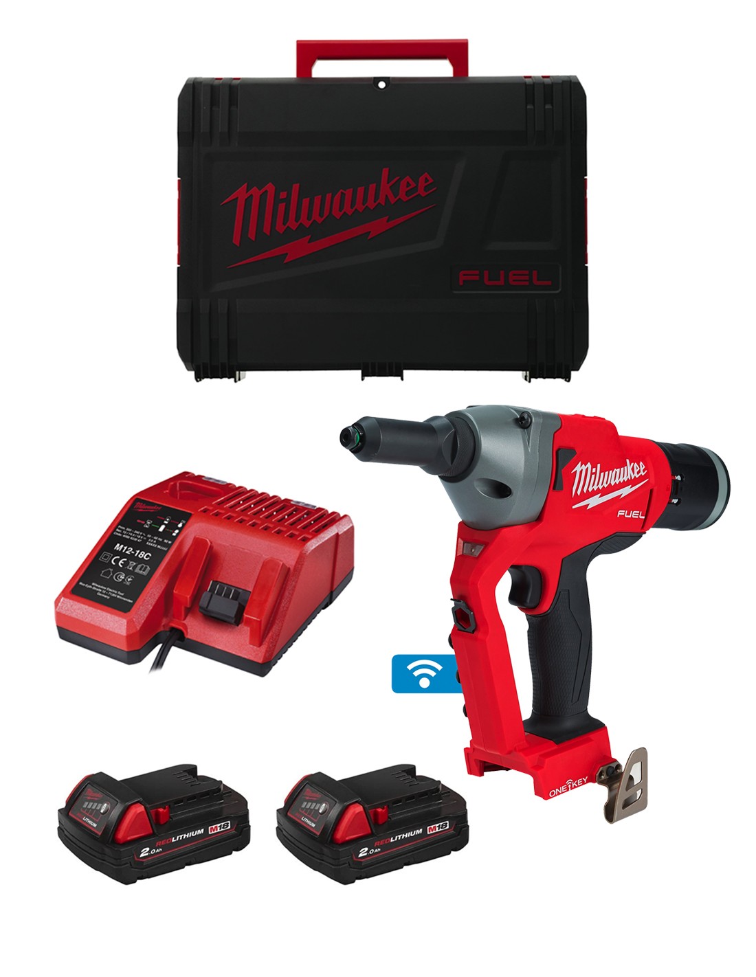 Milwaukee M18ONEFPRT-202X (2 x 2,0 Ah + M12-18 FC