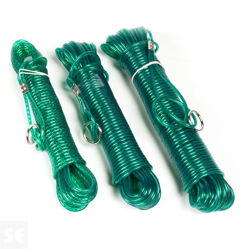 Cuerda tendedero recubierta de PVC con anillas