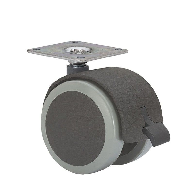 Rueda Poliur.Pl.Giratoria C/Freno"Dk" 50 659A50F Alex