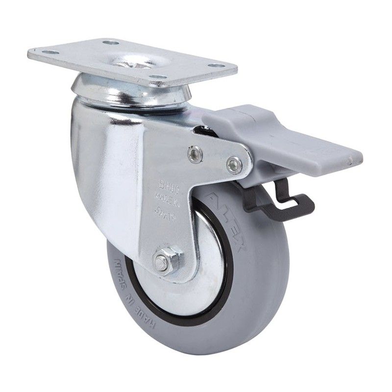 Rueda Goma Gris Plet.C/Freno 80 "Bh-Pgi" 662A80F Alex