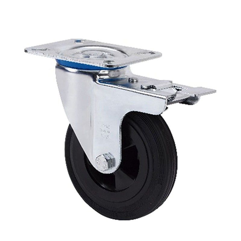 Rueda Goma Negra Plet. C/Freno Zv-Ps 100 665A100F Alex