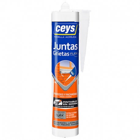 Masilla acrilica ceys sellador juntas y grietas flex 280ml blanco 6081