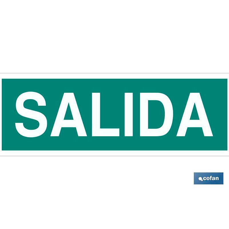 Señal informativa luminiscente "Salida" de Cofan