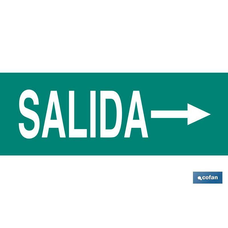 Señal informativa luminiscente "Salida lateral" de Cofan