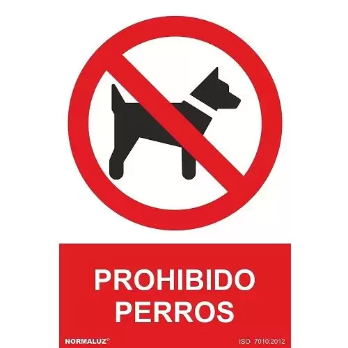 Señal Prohibido Perros PVC 21x30 Cm  Rojo