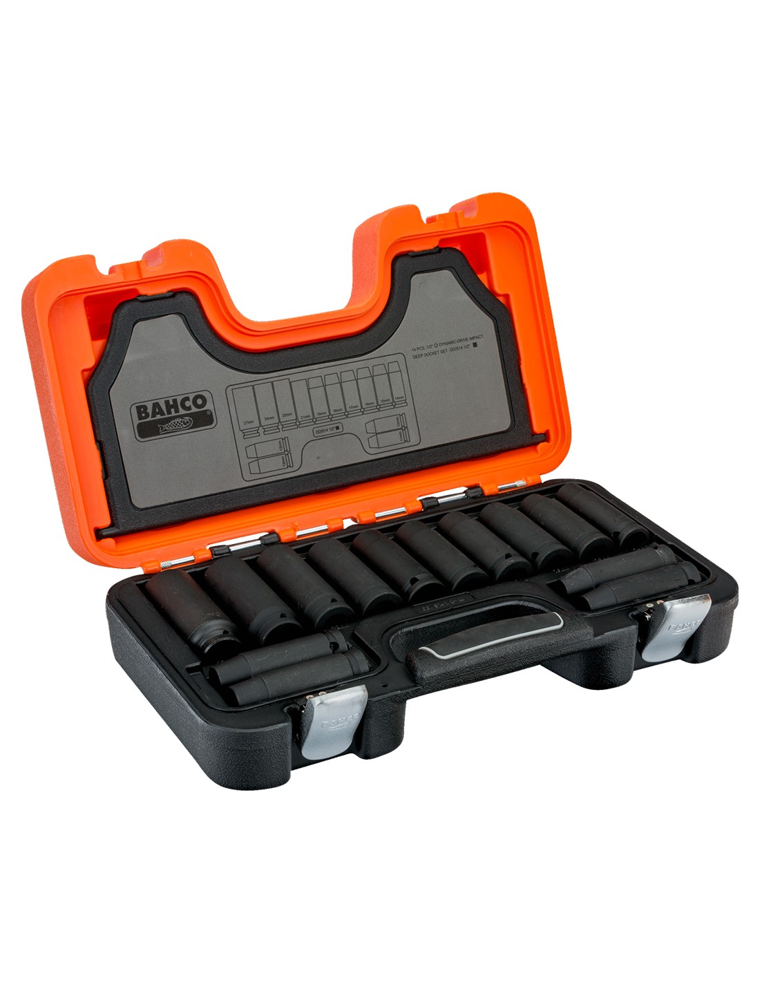 Set de 14 llaves de vasos de impacto con cuadrado 1/2" BAHCO DD/S14
