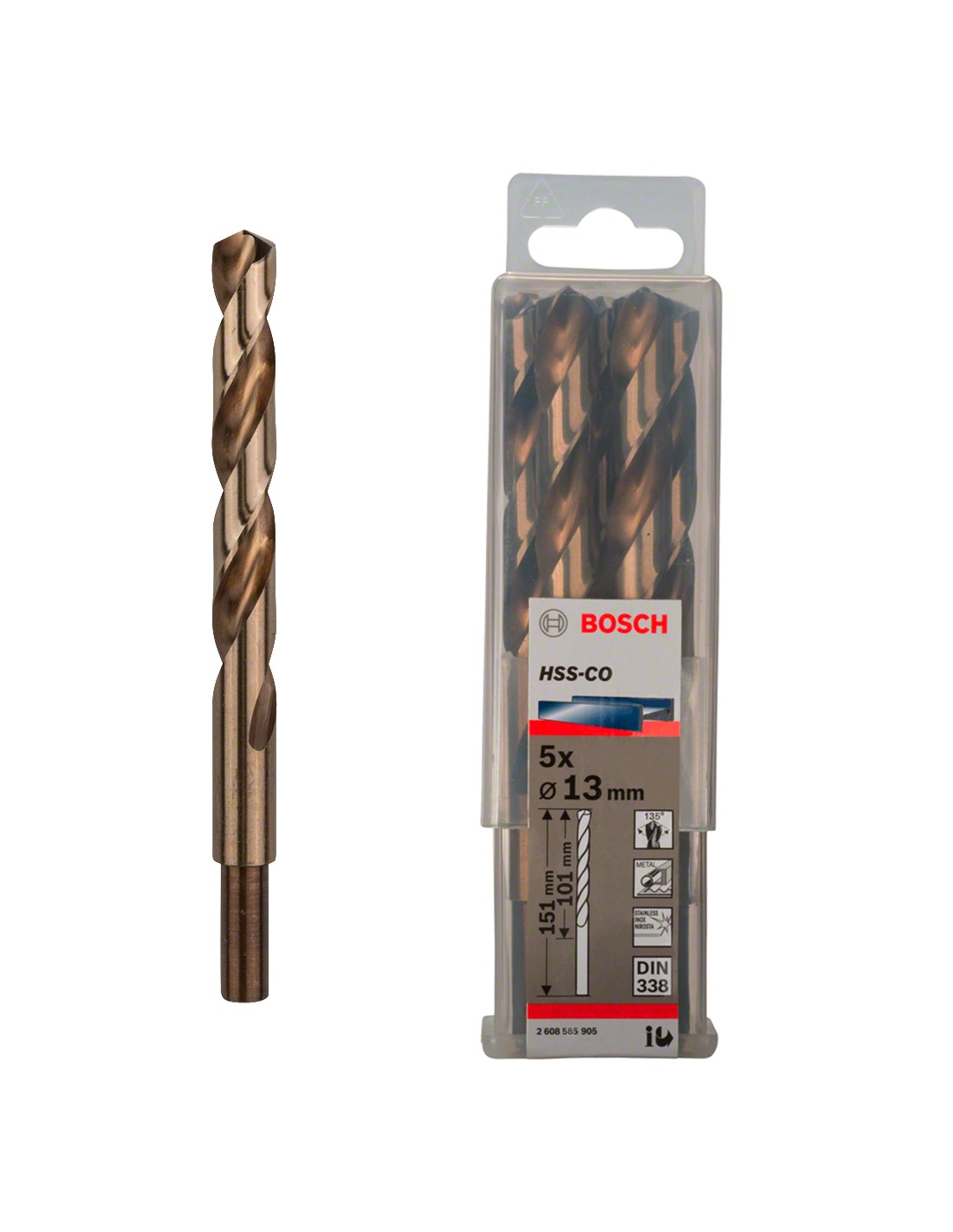 Set de 5 brocas helicoidales HSS-Co Ø 13 x 151 mm BOSCH (2 608 585 905)
