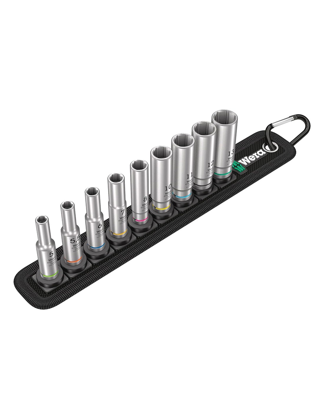 Set de 9 llaves de vaso largas Zyklop 1/4" WERA Belt A Deep 1