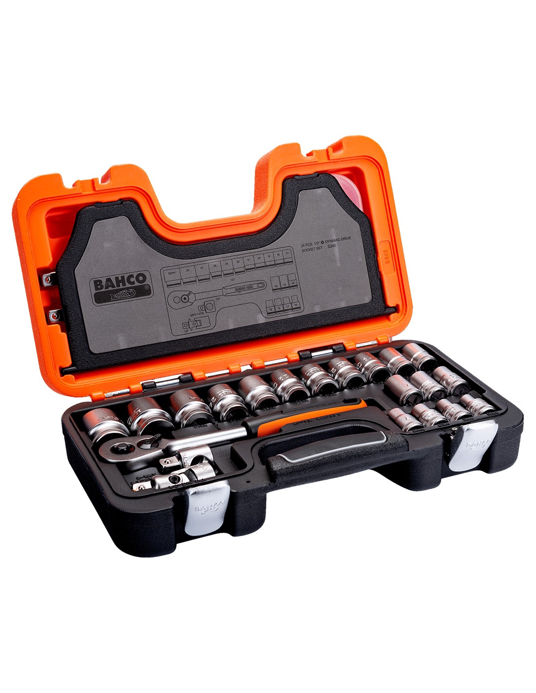 Set de llaves de vasos con cuadrado 1/2" BAHCO S240 (24 piezas)