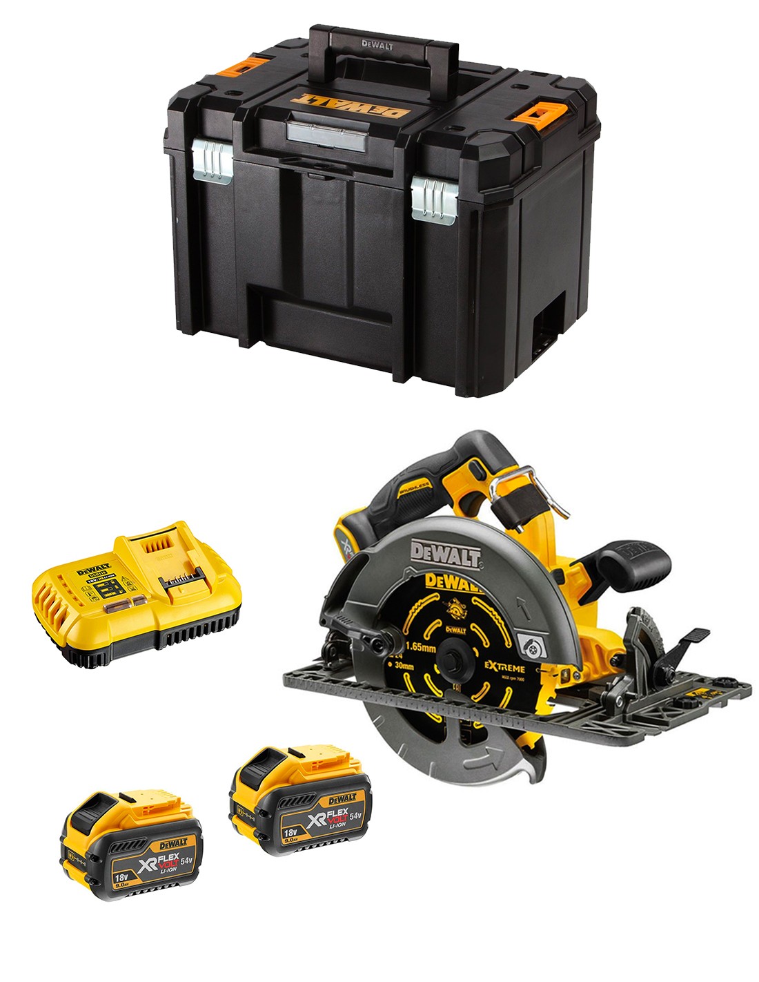 Sierra Circular DeWALT DCS579X2 FlexVolt (2 x 54V/18V 9,0 Ah + DCB118 + TSTAK VI)