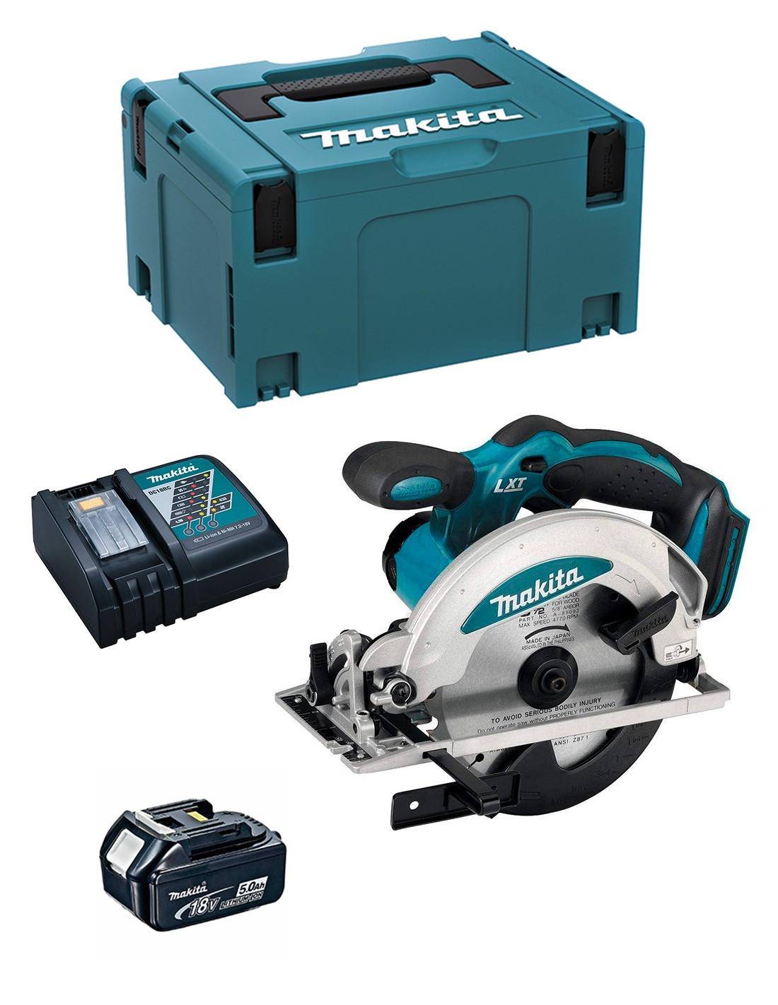 Sierra Circular MAKITA DSS610RTJ1 (1 x 5,0 Ah + DC18RC + MAKPAC 3)