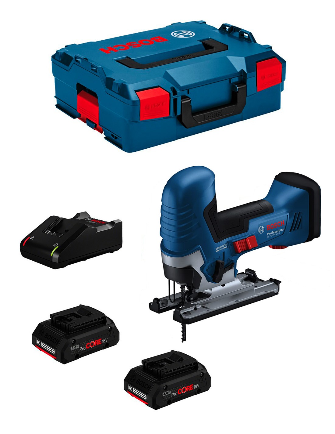 BOSCH GST 18V-125 S (2 x 4,0 Ah ProCore +