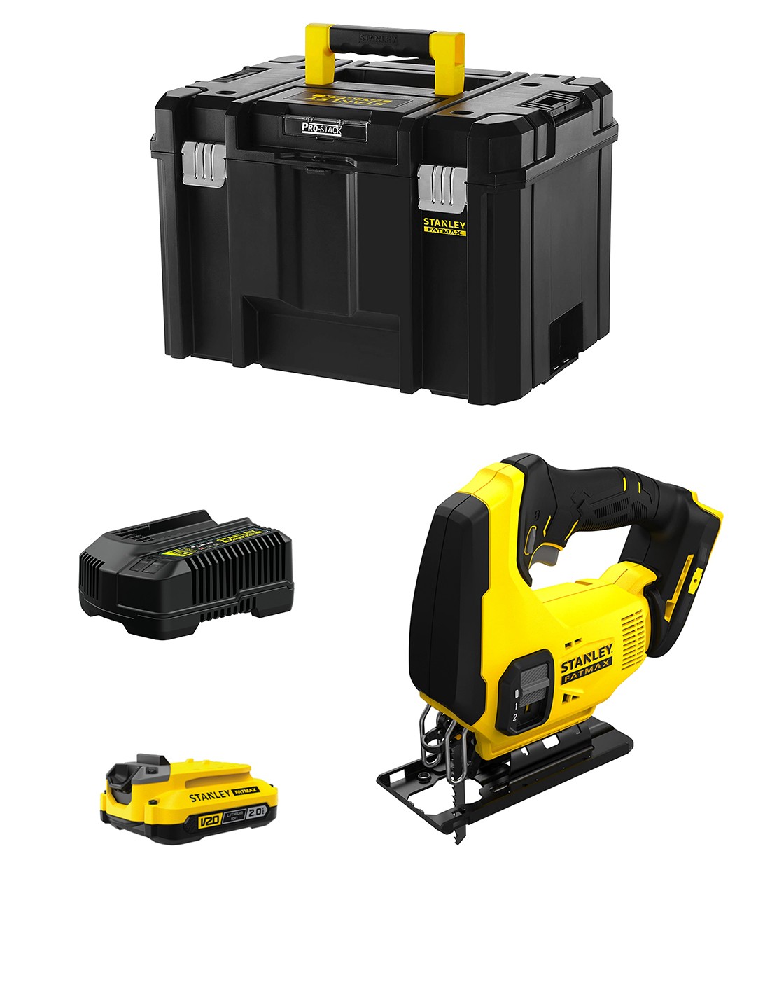 Sierra de Calar STANLEY FatMax SFMCS600D1T (1 x 2,0 Ah + Cargador + TSTAK VI)