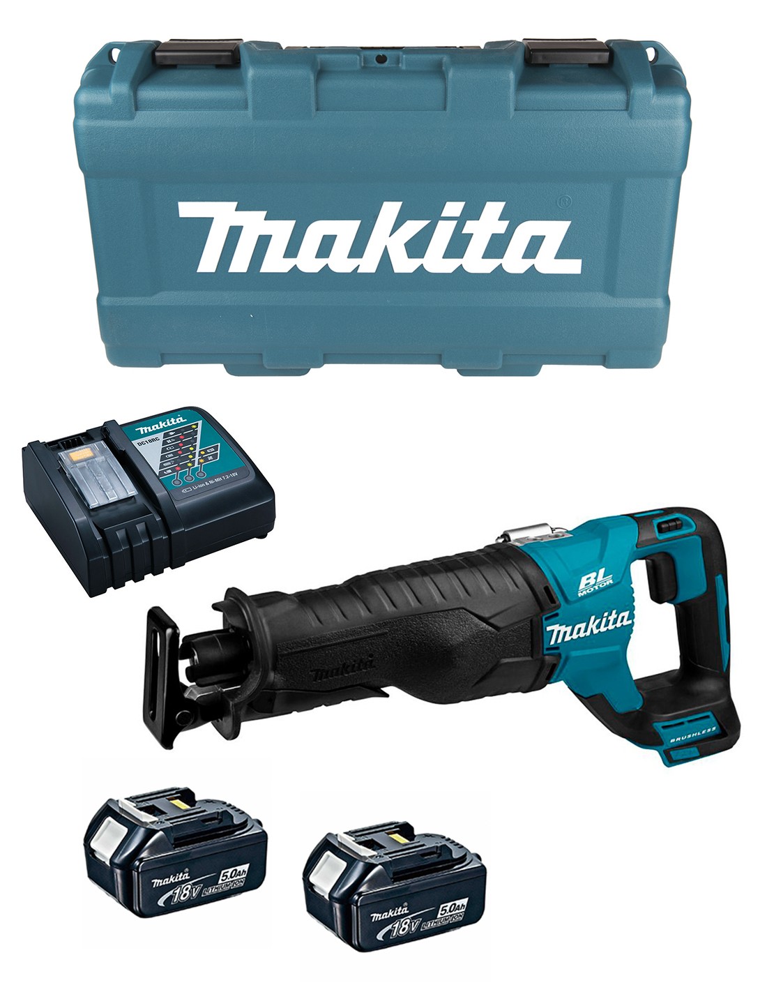 Sierra Sable MAKITA DJR187RTE (2 x 5,0 Ah + DC18RC + Maletín)